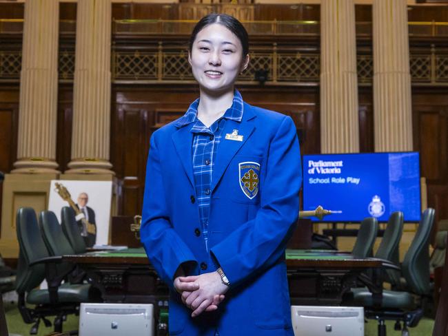 Miranda Liu’s classmates voted her most like to become prime minister. Picture: Wayne Taylor