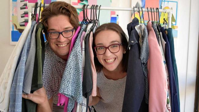 PEEK-A-BOO: Derek Silva and Caroline de Groot of Rise Chiropractic are hosting a clothes swap. Picture: Eden Boyd