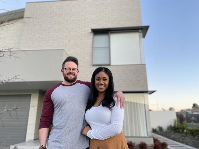 GLEDSWOOD HILLS, NSW - Olivia Galuvao and Aaron Kane decided to prioritise buying a home rather than having a wedding. For story on the housing market in southwest Sydney. Picture: Annie Lewis