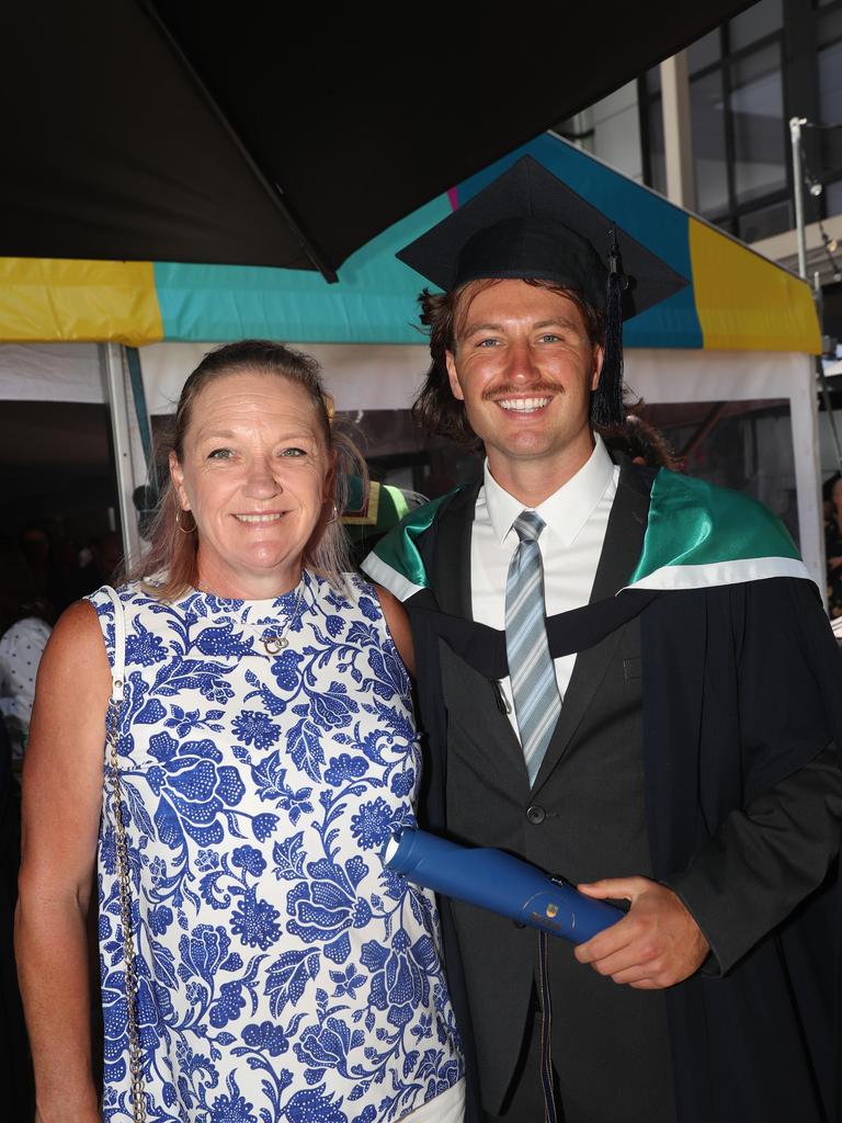 Linda Phillips and Jas Phillips. Deakin School of Education; NIKERI; and Centre of Humanitarian Leadership students graduated on Wednesday lunchtime. Picture: Alan Barber