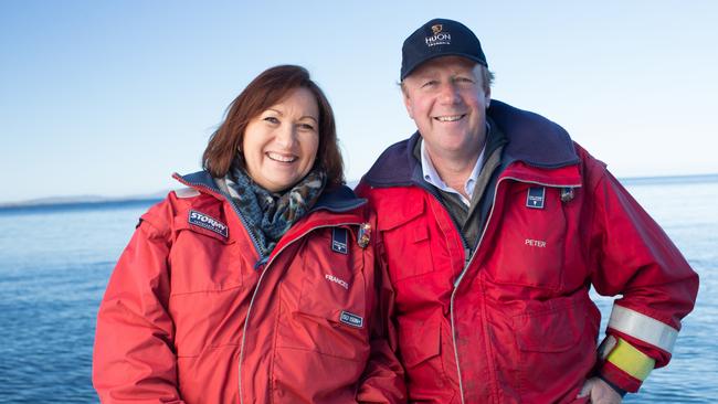 Frances and Peter Bender of Huon Aquaculture. Picture: Supplied