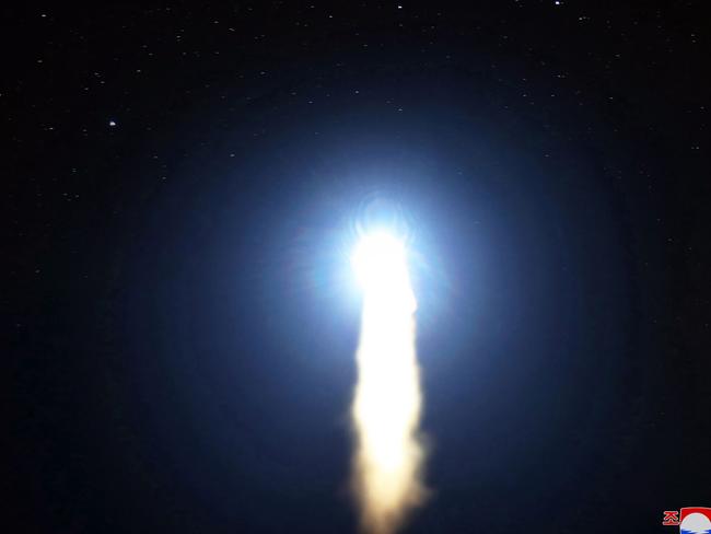 The Hwasong-15 is launched into space. Picture: AFP/Korean Central News Agency/Korea News Service