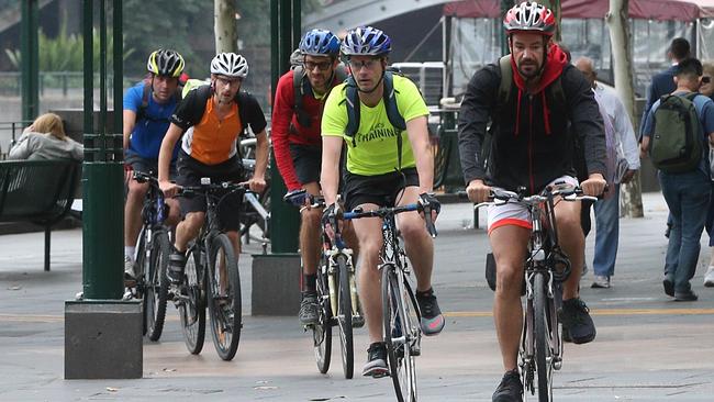 Melbourne City Council has received at least 100 complaints about cyclists. Picture: Hamish Blair