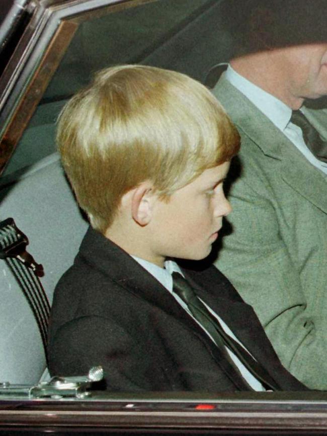 Prince Harry, pictured in 1997 aged 12, on the morning he found out his mother had died. Picture: Ian Stewart/AFP