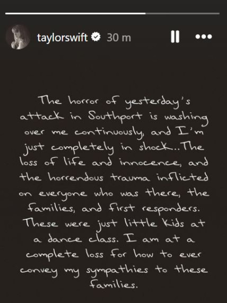 Taylor Swift has posted about the attack.