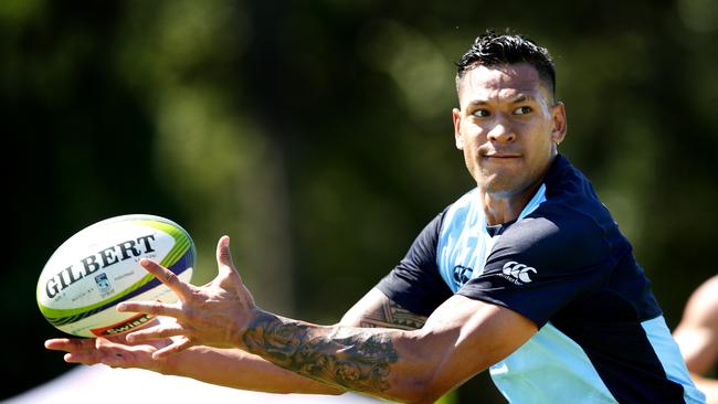 Israel Folau during a NSW Waratahs training session.