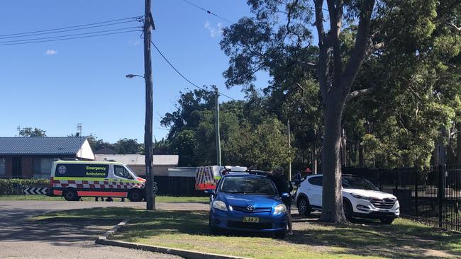 The CareFlight rescue helicopter has landed at Adelaide St Oval after a man fell through a garage roof. Picture: supplied