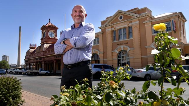 Port Pirie Council chief executive Peter Ackland hopes projects such as a new university hub and $24 million sports complex will help draw people to the region. Picture: Tricia Watkinson