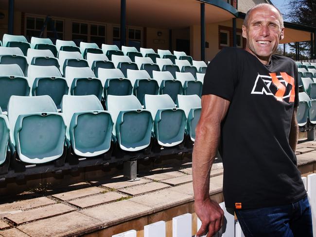 Tony Lockett outside the pavilion at the Sir Donald Bradman Oval in Bowral, NSW. Picture: Michael Klein