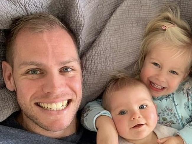 Gold Coast couple Claire and Aaron Groot with their daughters