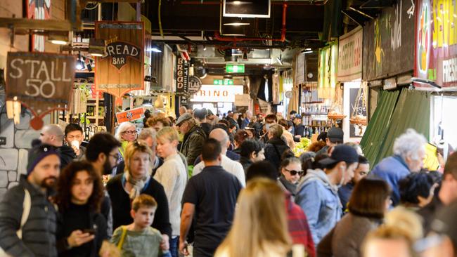 Crowds at Adelaide Central Market in 2020. Picture: Brenton Edwards