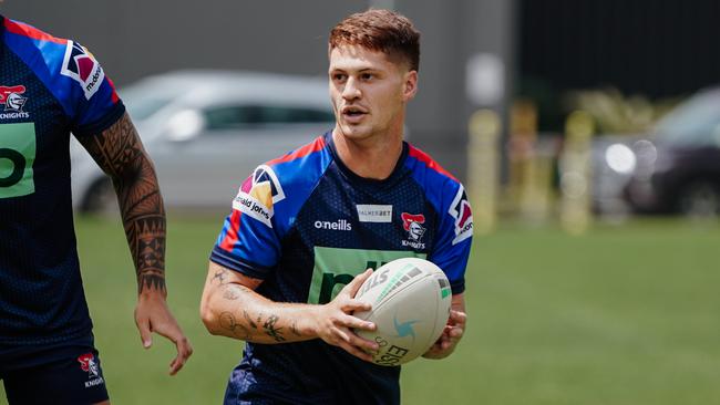 Newcastle star Kalyn Ponga at pre-season training. Picture: Knights Digital