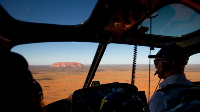 Professional Helicopter Services has been hailed as having made a positive contribution to booking numbers in the Red Centre Picture: Che Chorley /Tourism NT