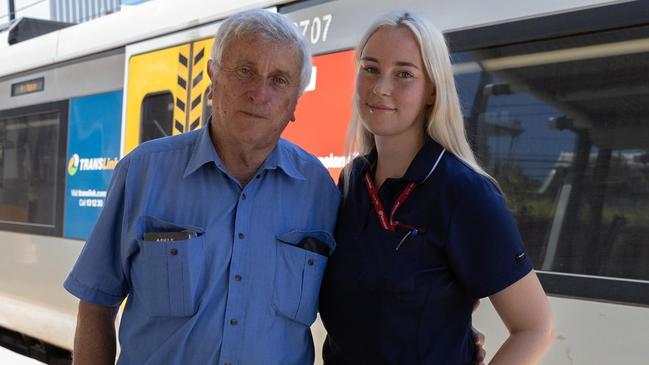 John and Holly at a train station. Picture: Supplied