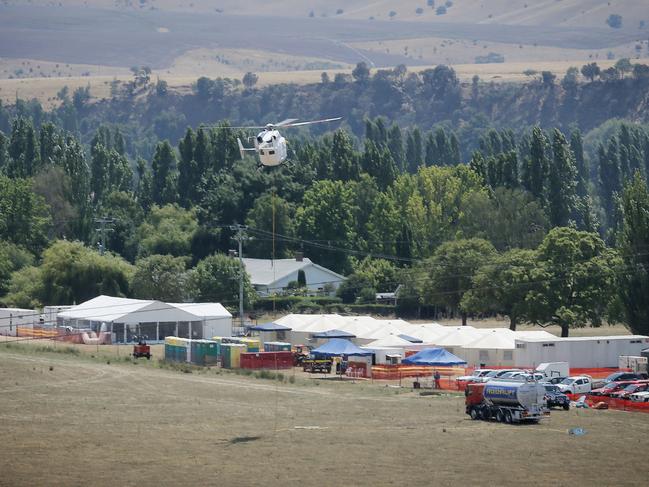 The Fenton Forest fire camp and air base at Glenora. Picture: MATHEW FARRELL