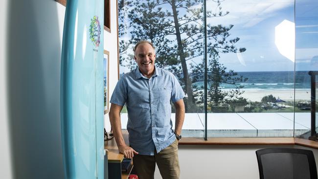 The view from World Surf League Asia Pacific boss Andrew Stark’s Gold Coast office. Picture: Mark Cranitch