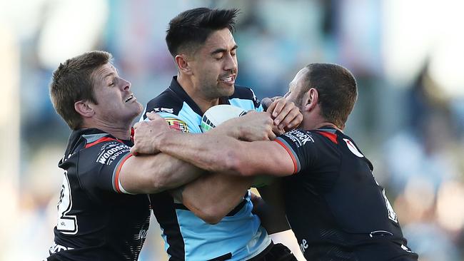 Shaun Johnson didn’t quite find his feet at Cronulla. Picture: Mark Metcalfe/Getty Images