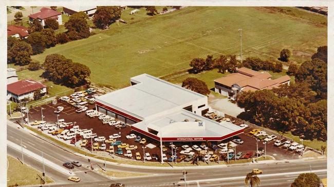 An aerial view of the new Toyota International Motors complex at the corner of Shakespeare St and Nebo Rd. The Grail, to the right, was later sold and the house removed, enabling the eventual expansion of the dealership. Picture: contributed