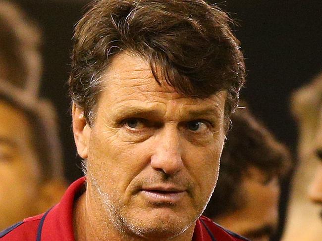 MELBOURNE, AUSTRALIA - MARCH 20: Demons head coach Paul Roos walks off at three quarter time during the NAB Challenge AFL match between the Melbourne Demons and the Essendon Bombers at Etihad Stadium on March 20, 2015 in Melbourne, Australia. (Photo by Michael Dodge/Getty Images)