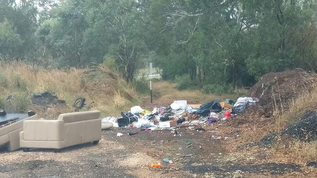 Rubbish illegally dumped in the Mount Barker Council area in February. Source: Adelaide Hills Chat.