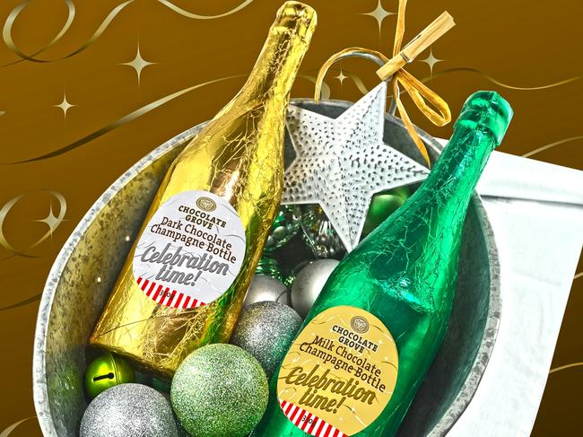 Chocolate Grove’s chocolate champagne bottles. Picture: Supplied