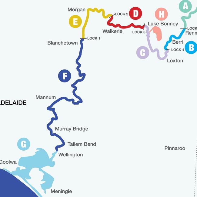 Map showing the river zones as determined by authorities.