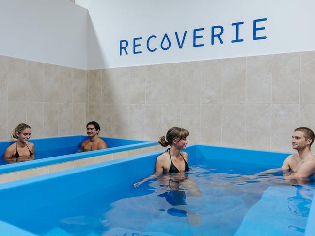 Hot and cold plunge pools at the “wellness” and sports injury recovery studio in Manly. Picture: Recoverie