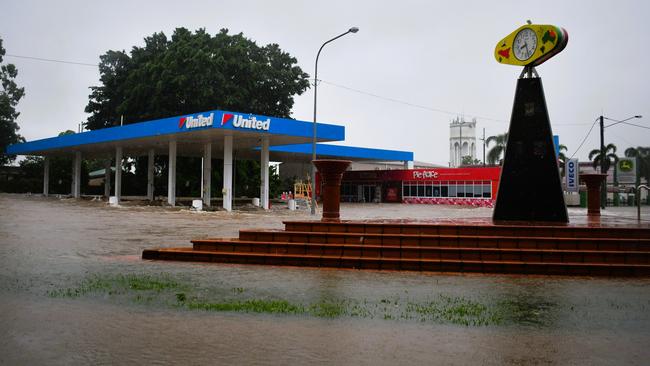 The United petrol station in the Ingham CBD. The floods in Hinchinbrook Shire, North Queensland. Picture: Cameron Bates