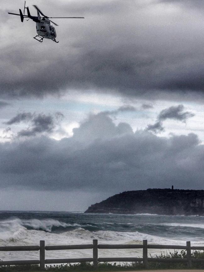 The CareFlight helicopter was called to South Curl Curl after two teens got into trouble in the pool. Picture: @tam_dejour_photography.