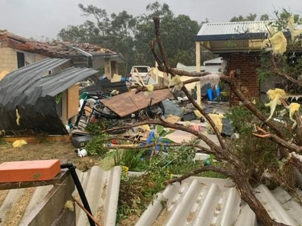 10/05/2024 Damage caused to homes after a tornado  ripped through parts of  in Western Australia on Friday afternoon . source: 7 News