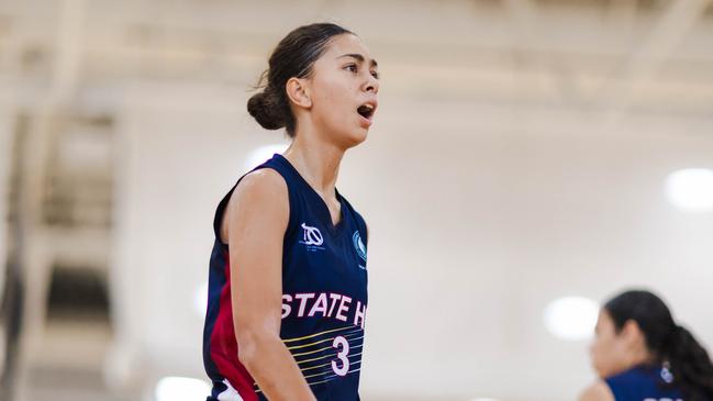 Gia Vukona (Brisbane State High) at the Basketball Australia Schools Championships. Picture: Taylor Earnshaw