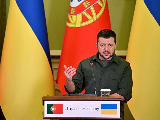 Ukrainian President Volodymyr Zelenskyy says the war will only end at the “negotiating table”. Picture: AFP