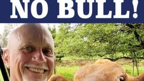 Keith Douglas is a candidate in the Gold Coast City Council Election - his poll material features a bull.