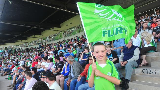 North Queensland Fury against Brisbane Roar at Tony Ireland Stadium, Townsville. Crowd. Mac Reid, 8.