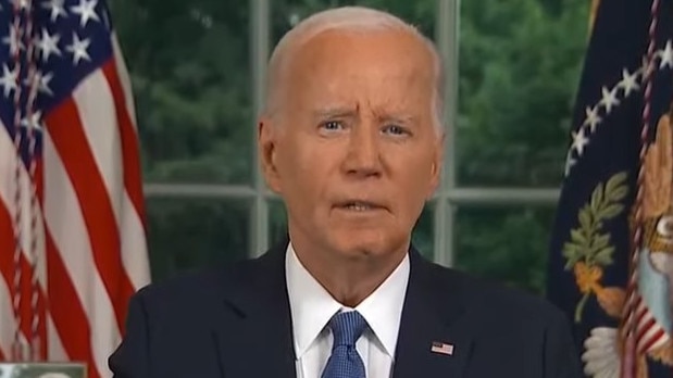 Mr Biden praised Kamala Harris.