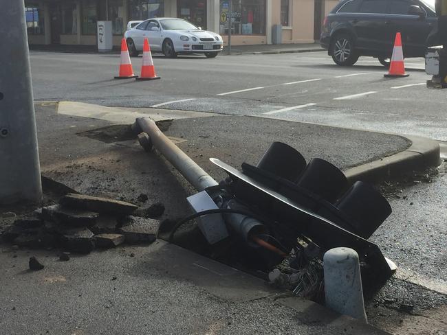 The scene of a fatal crash in Launceston this morning. Picture: NICK CLARK