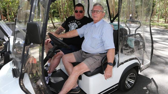 Couran Cove Island Resort residents Anthony Swords and Bernie Woods. Picture: Mike Batterham