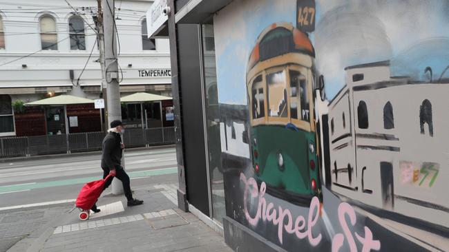 Chapel Street in South Yarra during Melbourne's sixth Covid lockdown. Picture: NCA NewsWire / David Crosling