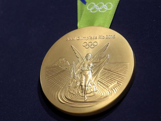 Top prize: A close-up of the Olympic gold medal