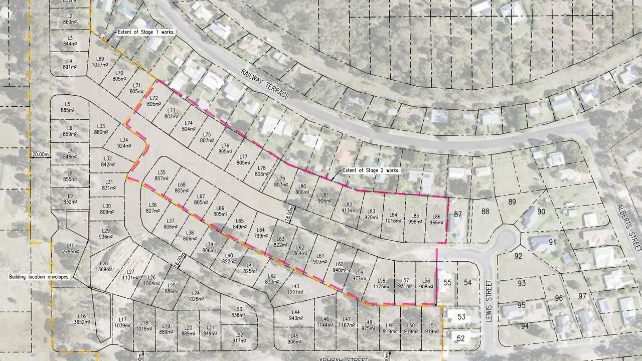 Layout plans for Highland Crows Nest, which is proposed by Rural Land Group.