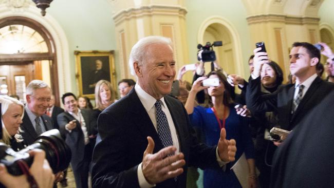 Joe Biden, then vice-president, played the compromise leader in 2012 when he had meetings with senators to end a tax and spending dispute between Democrats and Republicans. Picture: Getty Images/AFP