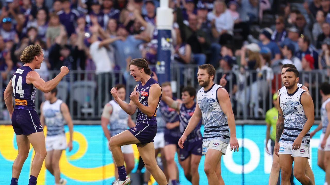 The Suns leave the field after a win during the 2023 AFL Round 12 News  Photo - Getty Images