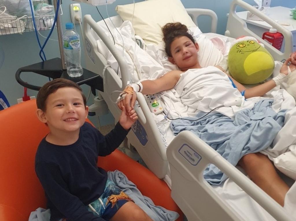 Ellie Hayes, 8, is being hailed as a hero for protecting her brother during a terrifying car crash in the Sunshine Coast Hinterland. Photo: Brayden Hayes.