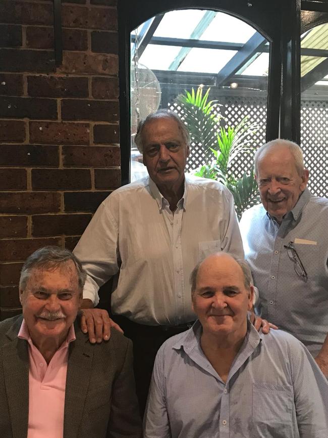 Ron Barrassi, Ron Joseph (seated), Albert Mantello and Allen Aylett.