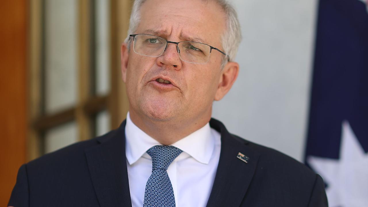 Scott Morrison speaking today. Picture; Gary Ramage/NCA NewsWire