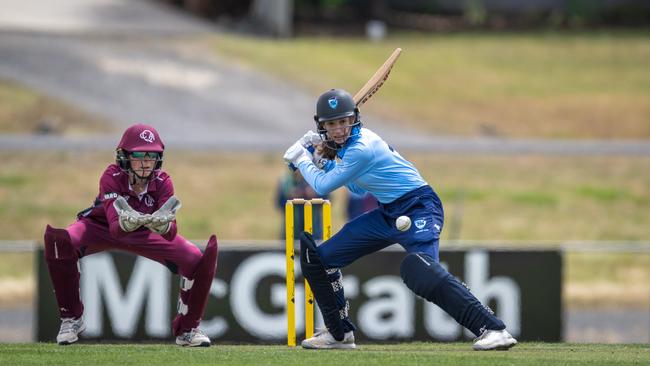 Queensland captain Chelsea Sonter in action against NSW Country. Picture: Cricket Australia