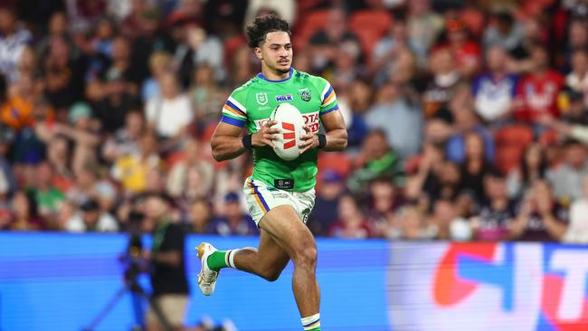 North Queensland’s Xavier Savage of the Raiders makes a break (Photo by Chris Hyde/Getty Images)