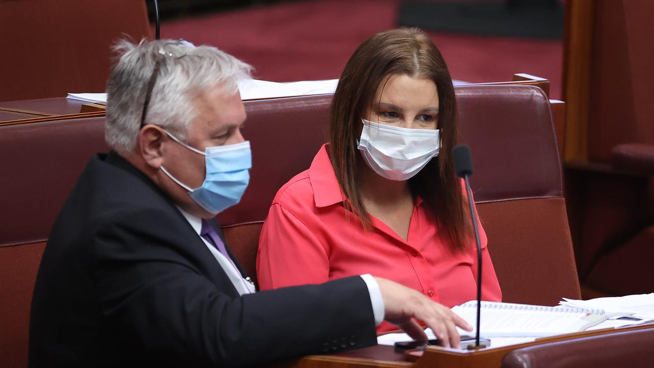 Friends Rex Patrick and Jacqui Lambie worked closely as crossbenchers in the Senate.