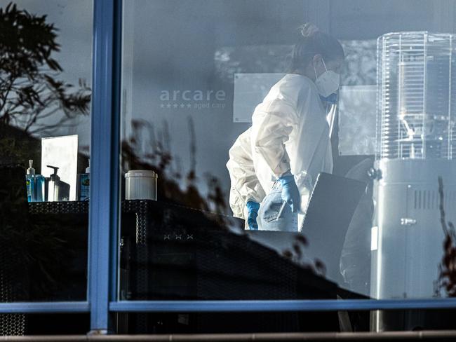 The scene at Arcare Maidstone aged care facility in Melbourne last winter. Picture: NCA NewsWire / Wayne Taylor