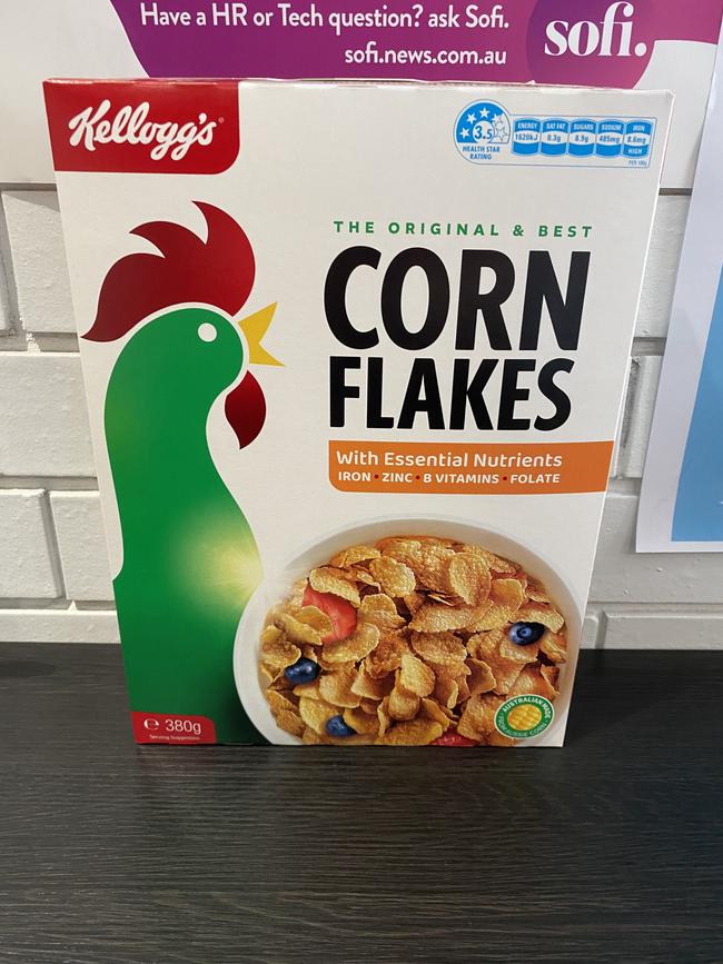 <b/>Kellogg’s Cornflakes (380g). Picture: Michaela Meade